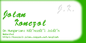 jolan konczol business card